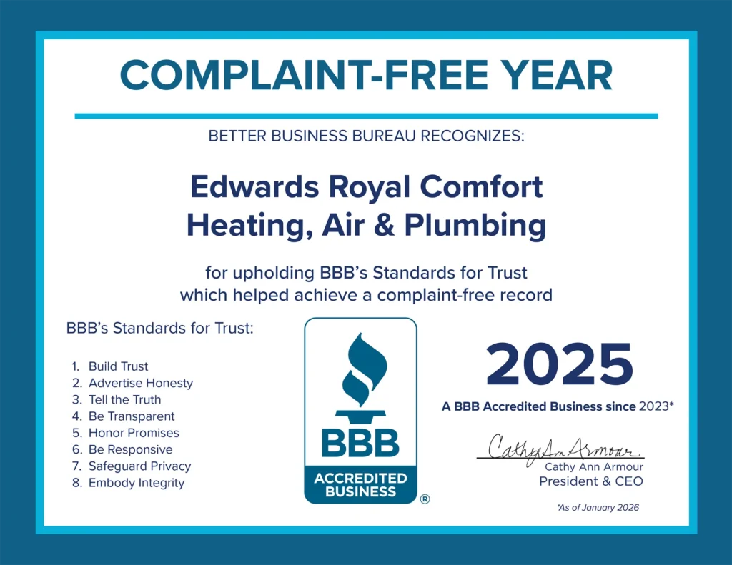 edwards royal comfort bbb complaint-free award